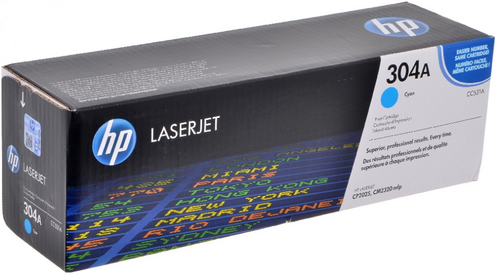 Картридж HP CC531A (304A) оригинальный для принтера HP Color LaserJet CP2025/ CM2320 CM2320/ CM2320fxi/ CM2320nf/ CP2025/ CP2025dn/ CP2025n cyan, 2800 страниц