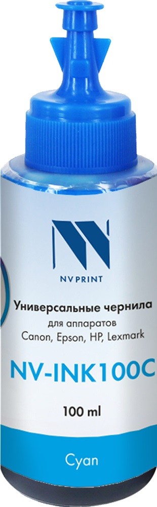 Чернила NV-INK100 универсальные Cyan на водной основе для аппаратов Сanon/Epson/НР/Lexmark (100ml)