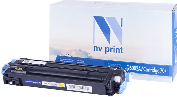 Картридж NVP совместимый Premium NV- Q6002A/NV-707PR Yellow для LaserJet Color 1600/2600n/2605/2605dn/2605dtn/Canon i-SENSYS LBP-5000/5100 (2000k)