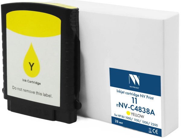 Картридж NV Print №11 (NV-C4838A) Yellow для HP Business InkJet 1000/ 1100/ 1200/ 2200, жёлтый, 28мл