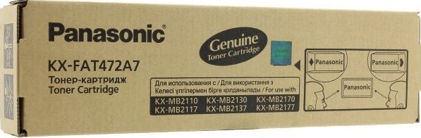Картридж Panasonic KX-FAT472A/ KX-FAT472A7 оригинальный для Panasonic KX-MB2110/ MB2130/ MB2170/ MB2117/ MB2137/ MB2177, чёрный, 2000 стр.
