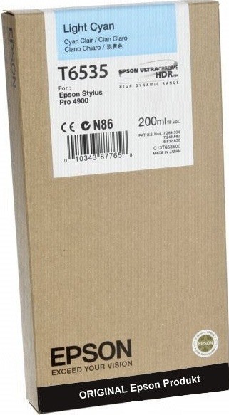 Epson C13T653500 оригинальный картридж для Epson Stylus Pro 4900, (200ml) : Light Cyan