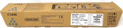 Картридж Ricoh MP C3501E/ C3300E (842046/841427) Cyan оригинальный для Ricoh Aficio MP C2800/ C3001/ C3300/ C3501, голубой, 16000 стр.