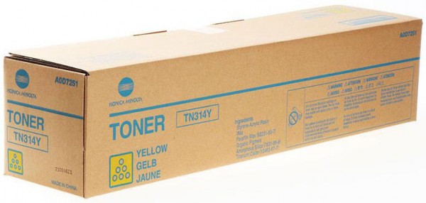 Картридж Konica-Minolta TN-314Y (A0D7251) оригинальный для принтера Konica-Minolta bizhub C353/ 353P, жёлтый, 20000 стр.
