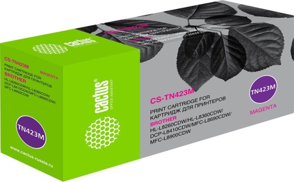 Картридж Cactus TN-423M (CS-TN423M) для Brother HL-L8260CDW/ HL-L8360CDW/ DCP-L8410CDW/ MFC-L8690CDW/ MFC-L8900CDW, пурпурный, увеличенный, 4000 стр.