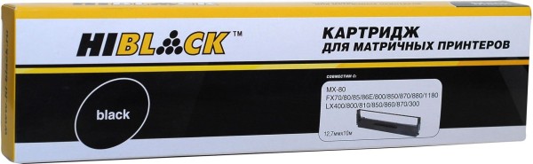 Картридж Hi-Black S015637 (HB-EPS-RR-MX80-BK-10m) для Epson LX/ FX-800/ 300/ 400 MX-80, чёрный, 12,7мм х 10м