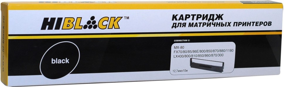 Картридж Hi-Black S015637 (HB-EPS-RR-MX80-BK-10m) для Epson LX/ FX-800/ 300/ 400 MX-80, чёрный, 12,7мм х 10м