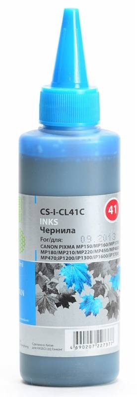 Чернила Cactus CS-I-CL41C для принтеров Canon Pixma MP150/ MP160/ MP170/ MP180/ MP210/ MP220, голубой 100мл