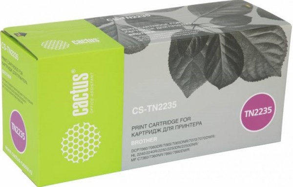 Картридж лазерный Cactus CS-TN2235 TN-2235  для Brother HL-2240/ HL-2240D/ HL-2250/ HL-2250DN/ HL-2270DN/ MFC-7360/ MFC-7470/ MFC-7860DN/ DCP-7060DR/ DCP-7065DNR/ DCP-7070D, 1,2к