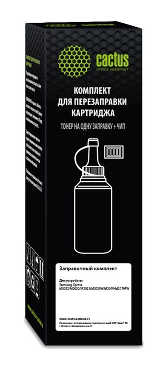 Тонер Cactus CS-RK-MLT-D111L для Samsung Xpress M2022/ M2020/ M2021/ M2020W/ M2070/ M2070FW, черный, туба 60гр. с чипом
