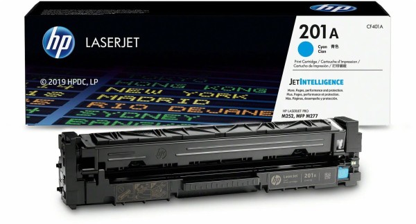 Картридж HP CF401A (201A) Cyan оригинальный для HP Color LaserJet Pro M252/ M252dw/ M252n/ M274/ M274n/ M277/ M277dw/ M277n, голубой, 1400 страниц