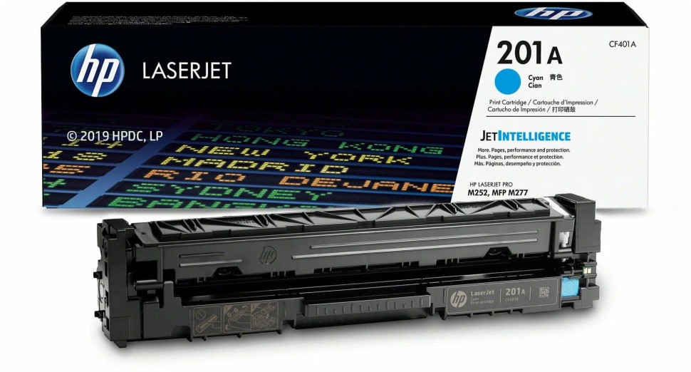 Картридж HP CF401A (201A) Cyan оригинальный для HP Color LaserJet Pro M252/ M252dw/ M252n/ M274/ M274n/ M277/ M277dw/ M277n, голубой, 1400 страниц
