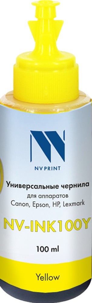 Чернила NV-INK100 универсальные Yellow на водной основе для аппаратов Сanon/Epson/НР/Lexmark (100ml)