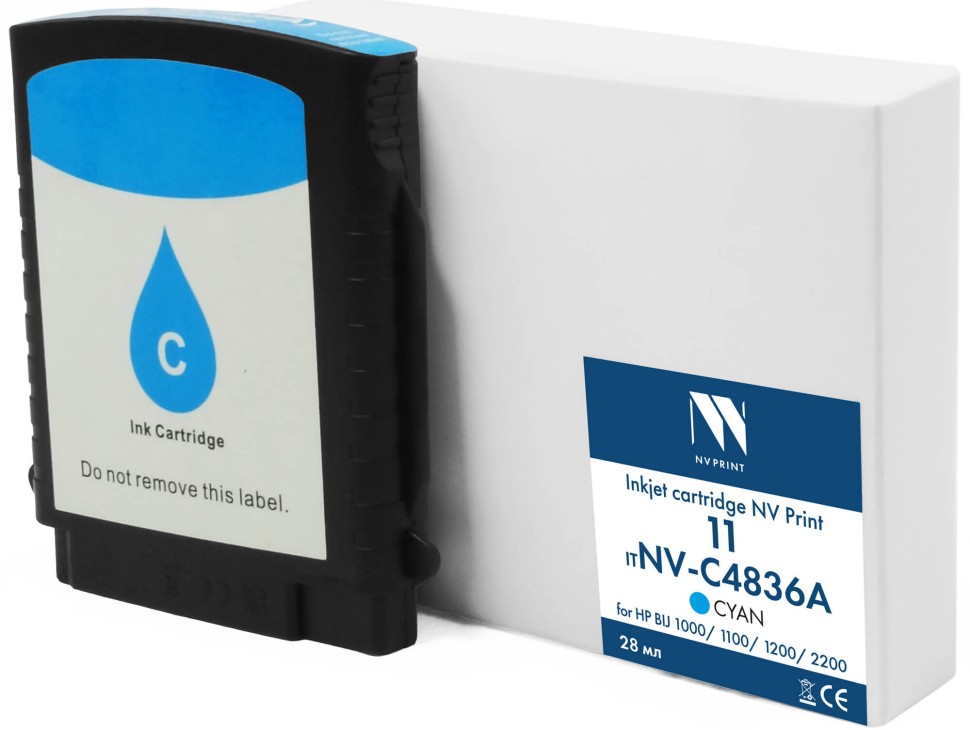 Картридж NV Print №11 (NV-C4836A) Cyan для HP Business InkJet 1000/ 1100/ 1200/ 2200, голубой, 28мл