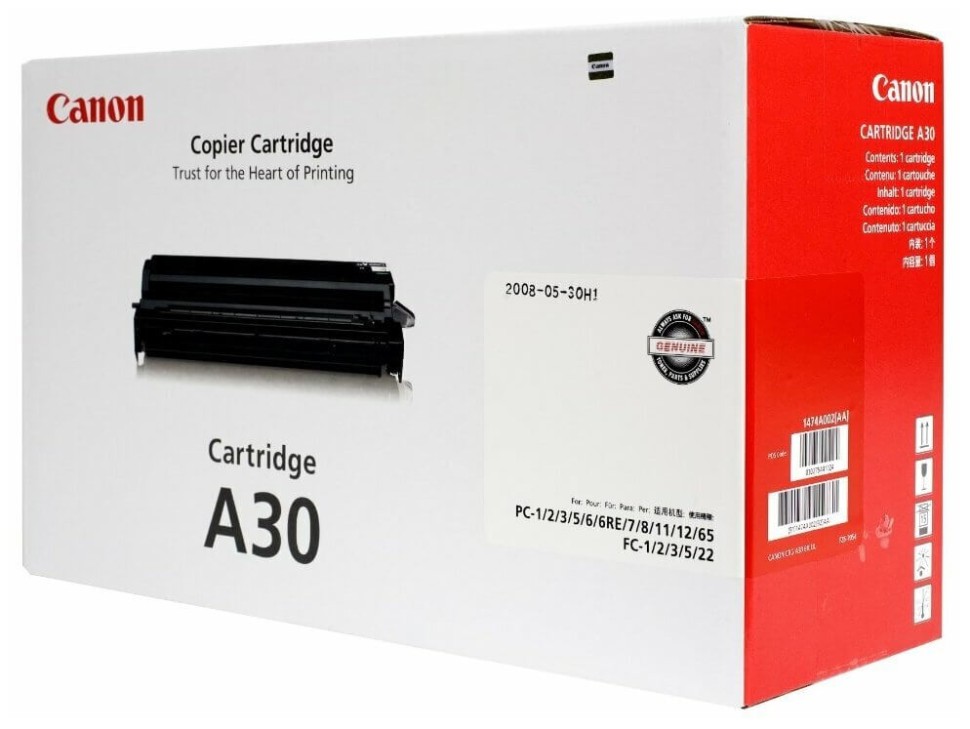 Canon A-30 1474A003 оригинальный картридж для принтера Canon (FC-2/3/4/5/FC-1/PC-6/7/7RE/11) 4000 страниц