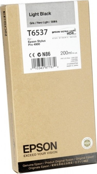 Epson C13T653700 оригинальный картридж для Epson Stylus Pro 4900, (200ml) : Light Black