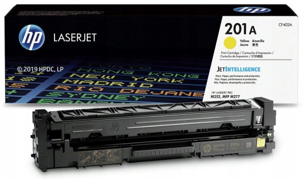 Картридж HP CF402A (201A) Yellow оригинальный для HP Color LaserJet Pro M252/ M252dw/ M252n/ M274/ M274n/ M277/ M277dw/ M277n, жёлтый, 1400 страниц