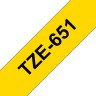 Картридж Brother TZE-651 (TZe651) оригинальный для Brother P-Touch, лента 24мм*8м, чёрный на жёлтом