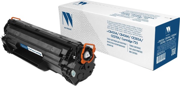 Картридж NV Print CB435A/ CB436A/ CE285A/ CE278A/ 725 для принтеров HP/ Canon LaserJet P1005/ P1006/ M1120/ M1522n/ P1505/ M1132/ M1212nf/  M1217nfw/ P1102/ M1214nfh/ M1132s/ P1566/ P1606, 2000 страниц