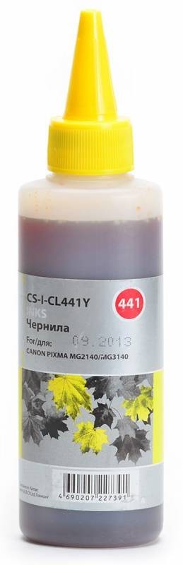 Чернила Cactus CS-I-CL441Y для принтеров Canon Pixma MG2140/ MG3140, желтый 100мл