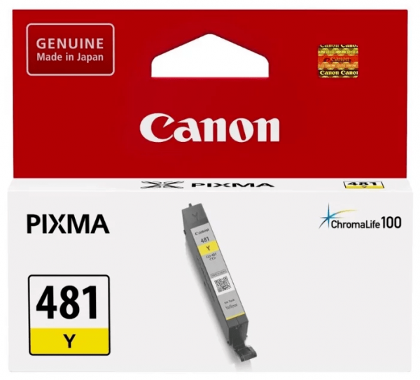 Картридж оригинальный Canon CLI-481 Y 2100C001 для принтера Canon Pixma TS6140/ TS8140/ TS9140/ TR8540, жёлтый