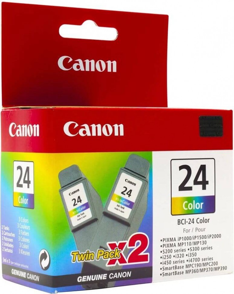 CANON BCI-24CDbl (6882A009) Color Twin Pack картридж оригинальный для Canon S200/ S300, цветной, 2шт.
