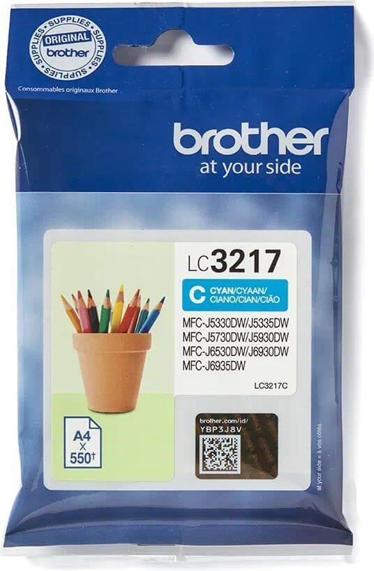 Картридж Brother LC-3217C (LC3217C) оригинальный для Brother MFC-J5330DW/ J5335DW/ J5730DW/ J5930DW/ J6530DW/ J6930DW/ J6935DW, голубой, 550 стр.