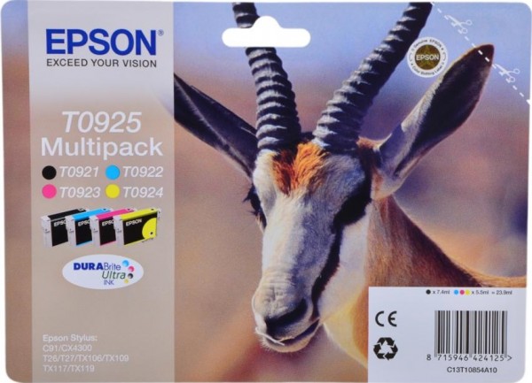 C13T10854A10 / C13T09254A10 Epson набор Картриджей для Stylus PhotoC91/CX4300 (C,M,Y,B) (cons ink)