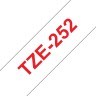 Картридж Brother TZE-252 (TZe252) оригинальный для Brother P-Touch, лента 24мм*8м, красный на белом