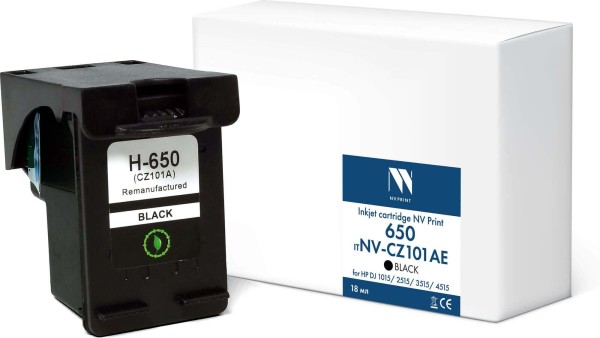 Картридж NV Print №650 (NV-CZ101AE) Black для HP DJ 1015/ 2515/ 3515/ 4515, чёрный, 18мл