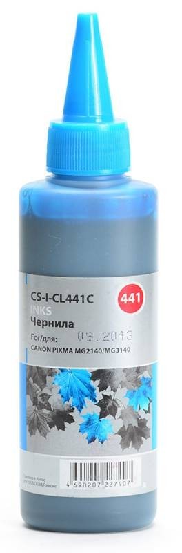 Чернила Cactus CS-I-CL441C для принтеров Canon Pixma MG2140/ MG3140, голубой 100мл