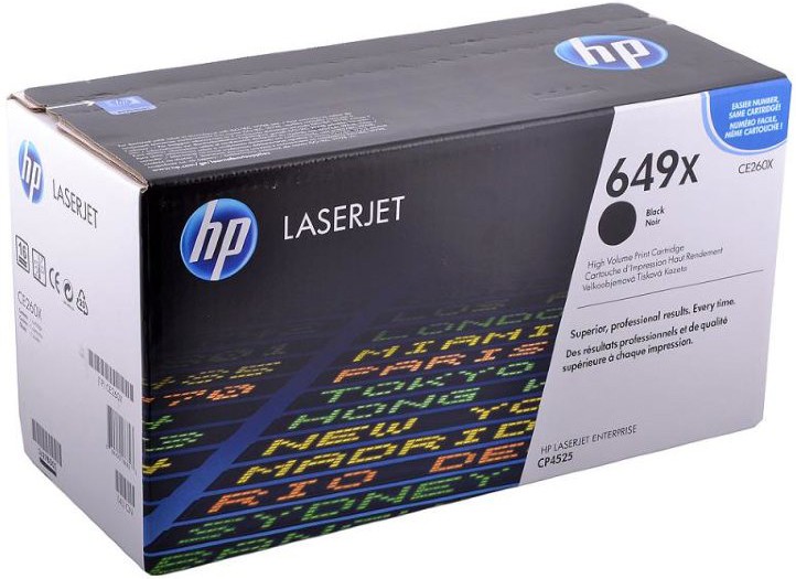 Картридж HP CE260X (649X) оригинальный для принтера HP Color LaserJet CP4025/ CP4525 black, 17000 страниц