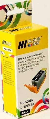 Картридж Hi-Black (HB-PGI-520Bk) для Canon PIXMA iP3600/ iP4600/ MP540, Bk