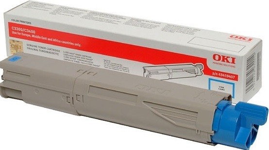Картридж OKI (43459443/43459435) оригинальный для принтера OKI C3300/ C3400/ C3450/ C3600, голубой, 1500 стр.