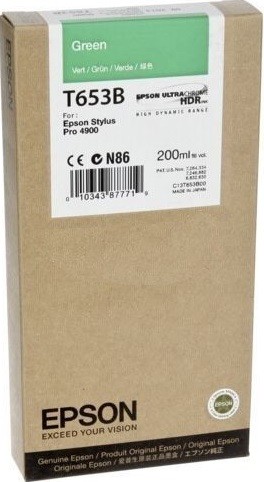 Epson C13T653B00 оригинальный картридж для Epson Stylus Pro 4900, (200ml) : Green