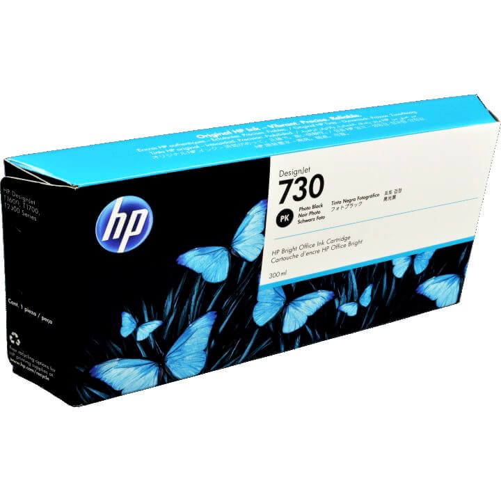 Картридж HP №730 (P2V73A) Photo Black оригинальный для HP DesignJet T1700/ T1600/ T2600, увеличенный, фото-чёрный, 300 мл.