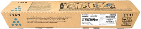 Картридж Ricoh SP C820DNHE (820119/821061) оригинальный для Ricoh Aficio SP C820DN/ C821DN, голубой, 15000 стр.
