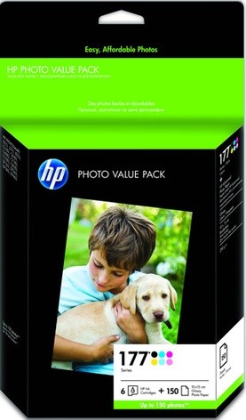 Комплект картриджей №177 (Q7967HE/SD411HE)из 6 шт + 150 лист. фотобумаги 10*15см (250г/м)
