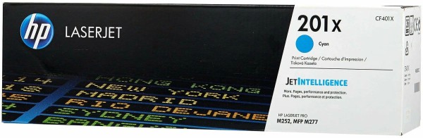 Картридж HP CF401X (201X) Cyan оригинальный для HP Color LaserJet Pro M252/ M252dw/ M252n/ M274/ M274n/ M277/ M277dw/ M277n, голубой, увеличенный, 2300 страниц