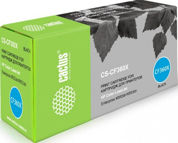 Cactus CF360X Картридж (CS-CF360X) черный для принтеров HP CLJ M552dn/ M553dn/ M553N/ M553x, 12 500стр.