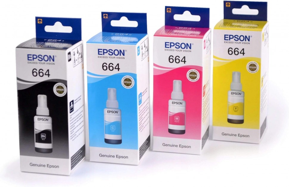 Краска эпсон купить. T6641 Epson чернила. Оригинальные чернила 664 Epson. Комплект чернил Epson 664. Epson BK 664 чернила.