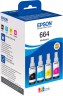 Epson C13T66464A (CMY+Bk) набор оригинальных чернил EcoTank (664 Multipack) для Epson L100/ L110/ L200/ L210/ L300/ L355/ L550/ L555, 4 цвета