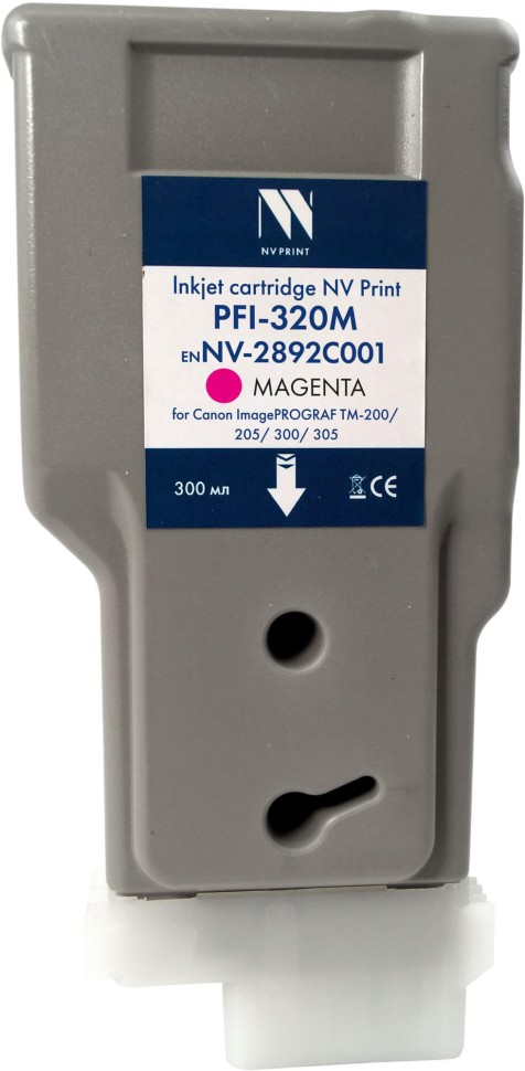 Картридж NV Print PFI-320M (NV-2892C001) Magenta для Canon imagePROGRAF TM-200/ TM-205/ TM-255/ TM-300/ TM-305 пурпурный, 300 мл