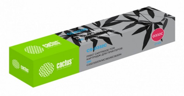 Картридж лазерный Cactus CS-O332C 46508735 для Oki C332/ MC363 голубой, 3000 стр.