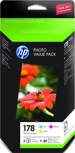 Комплект картриджей №178 (CH083HE/SD754HE)из 3 шт + 85 лист. фотобумаги 10*15см (250г/м)