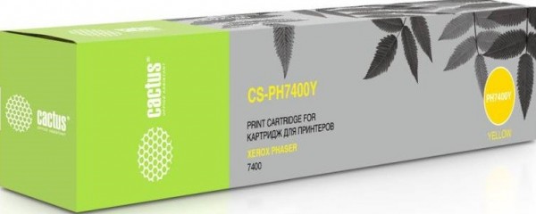 Картридж Cactus 106R01152 (CS-PH7400Y) для принтеров Xerox Phaser 7400 желтый 9000 страниц