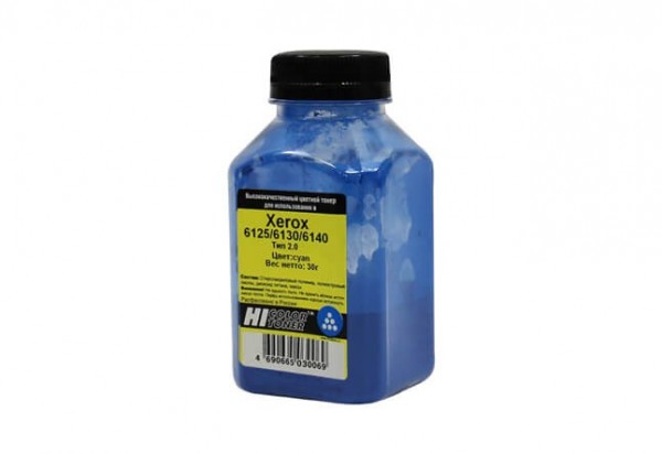 Тонер Hi-Black для Xerox Phaser 6125/ 6130/ 6140, Тип 2.0, Cyan, 30 г, банка