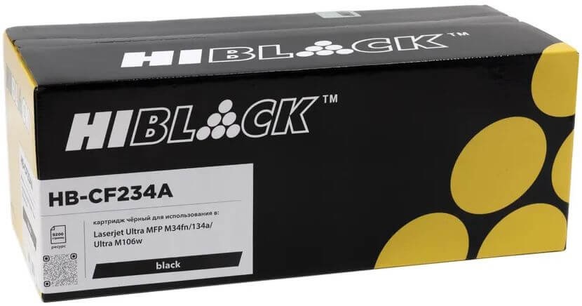 Драм-юнит Hi-Black CF234A (HB-CF234A) (с чипом) для HP LJ Ultra M106/ MFP M134, чёрный, 9200 стр.
