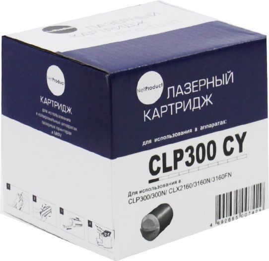 Тонер-картридж NetProduct (N-CLP-C300A) для Samsung CLP-300/ 300N/ CLX-2160/ 2160N, С, 1K