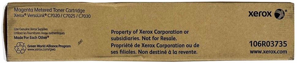 Картридж Xerox 106R03735 (Metered) оригинальный для принтера Xerox VersaLink C7020/ 7025/ 7030, magenta, (15000 страниц)